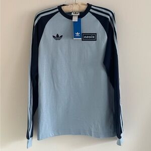 BNWT Oasis x Adidas Live ‘25 powder blue long sleeve tour tee